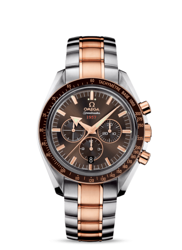 Omega Speedmaster Broad Arrow 1957 Stainless Steel / Red Gold / Brown / Bracelet